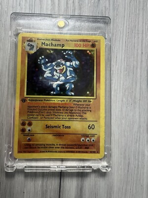 Pokemon Karte - Machamp - Base Set 1. Edition - 8/102 - Holo  Englisch