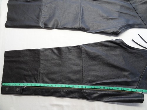 NWT Harley Davidson 3XL 30" Bar & Shield Stock Leather Chaps Riding Gear HD Zip - Foto 10 di 20
