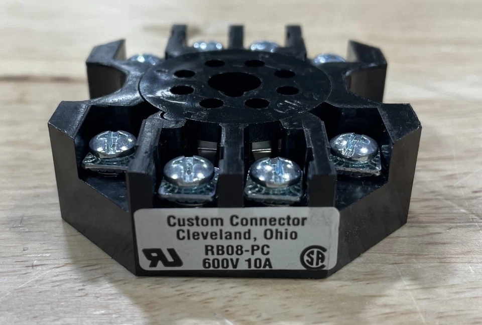 Custom Connector RB08-PC Relay Socket DPDT, 8-Pin Octal, 600 V, 10 A, Pack of 5 - Image 2 of 2