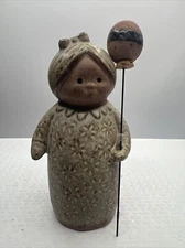 Fitz & Floyd Stoneware Figurine Girl Holding Balloon 4.5" Tall