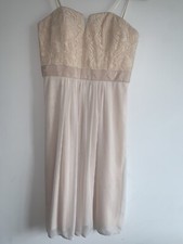 ADRIANNA PAPELL Womens Beige Sleeveless Above The Knee Fit + Flare Prom Dress 2