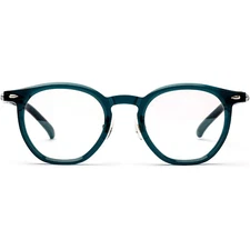 Round Glasses Acetate Eyeglass Frame Adjustable Nose Pads Blau Brillenfassung