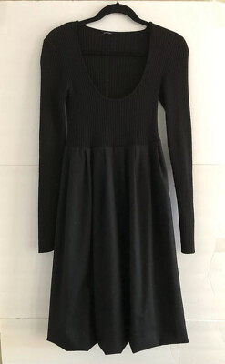 slim fit dress slacks Dolce & Gabbana Black Fit Flare Wool Stretch Sheath Women's Dress – Bluefly main image 0
