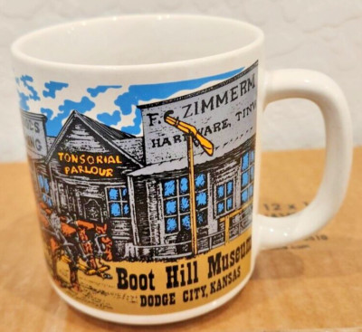 Vintage? Boot Hill Museum Coffee Cup / Mug Dodge City Kansas ~Ceramic ~Souvenir
