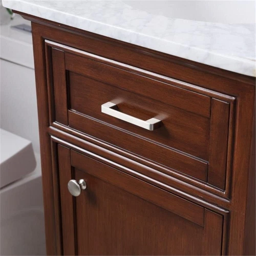 Elegant Decor Americana 19" Single Marble Top Bathroom Vanity in Teak - Picture 14 of 18