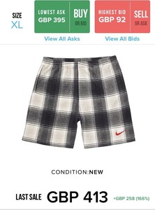 supreme nike plaid shorts