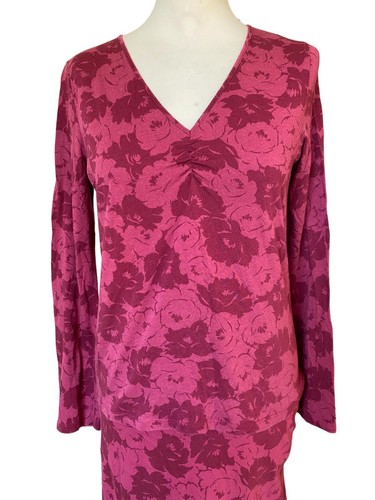 Laura Ashley Suit Raspberry Pink Jersey Long Sleeve Top in Med & Skirt Large - Picture 4 of 9