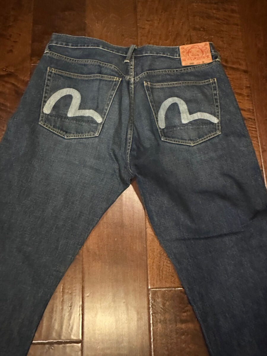Japanese Evisu Mens Jeans Lot 0001 Size 36x34 Blue Preowned Japanese Evisu Mens Jeans Lot 0001 Size 36x34 Blue Preowned