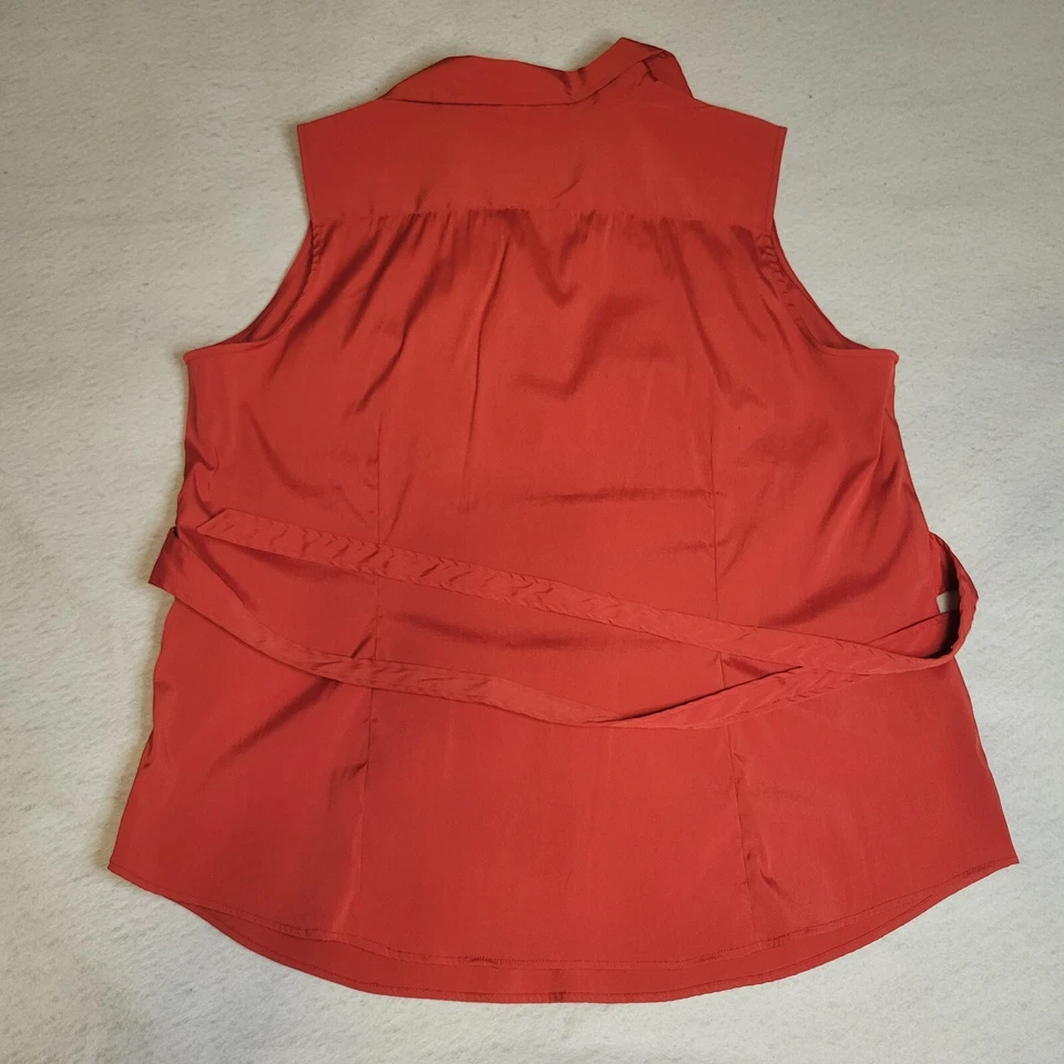 Top Cotton Express para mujer talla 2X rojo coral cuello en V sin mangas elásticas correas traseras Foto 2 de 4
