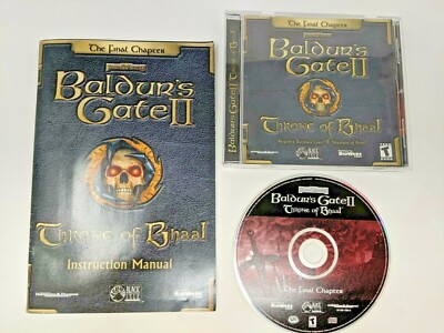 Baldur's Gate II: Throne of Bhaal Game PC Manual Interplay Bioware CD AD&D JN21