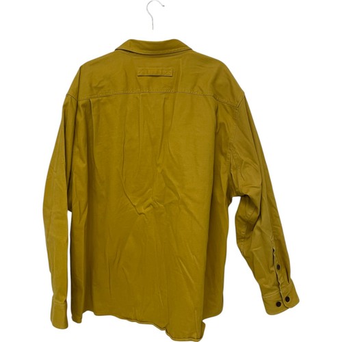Duluth Trading Co Button Down Shirt Mens 2XL Yellow Relaxed Fit Untucked Solid - Picture 2 of 7