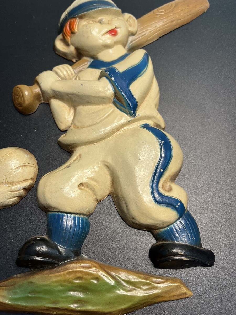 ビンテージ 1970年 ベースボール 壁掛け SEXTON社 野球 Vintage 1970's Sexton Metal Baseball Players Wall Art