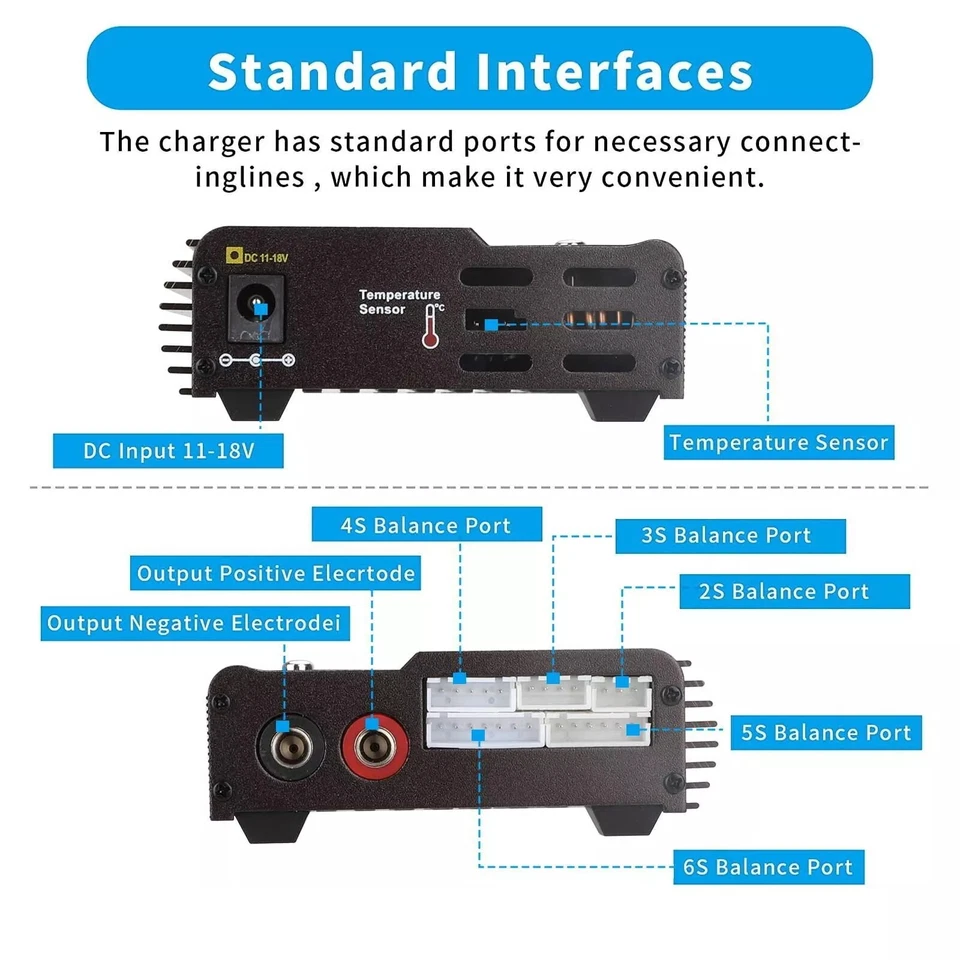 Cargador de equilibrio de batería inteligente B6 V3 Lipo descargador 80W 6A para juguetes RC NIMH LiHV Foto 2 de 4