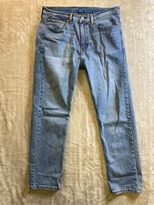 Levis 505 Men 34x29.5* Regular Fit Blue Jeans Medium Wash Denim Cotton