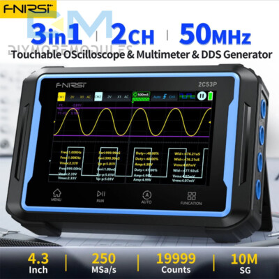 FNIRSI 2C53P Handheld Oscilloscope Type-C Portable Multimeter Signal Generator