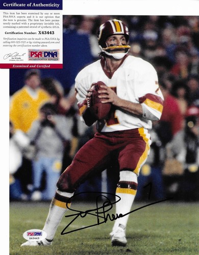 Joe Theismann Washington Redskins Signed 8x10 Photo Autographed PSA/DNA COA 443 - Picture 2 of 2