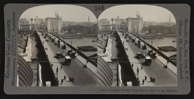 London Bridge from Surrey side of the Thames England Old Photo