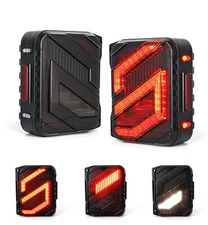 2x For Jeep Wrangler JK JKU 07-18 LED Smoke Tail Lights Rear Brake Reverse Lamps