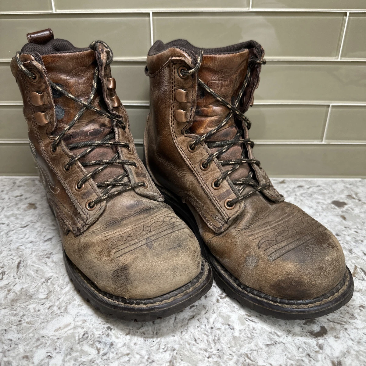 Justin Gypsy Leather Ankle Work Boots WKL985 Women s 6.5 B Steel