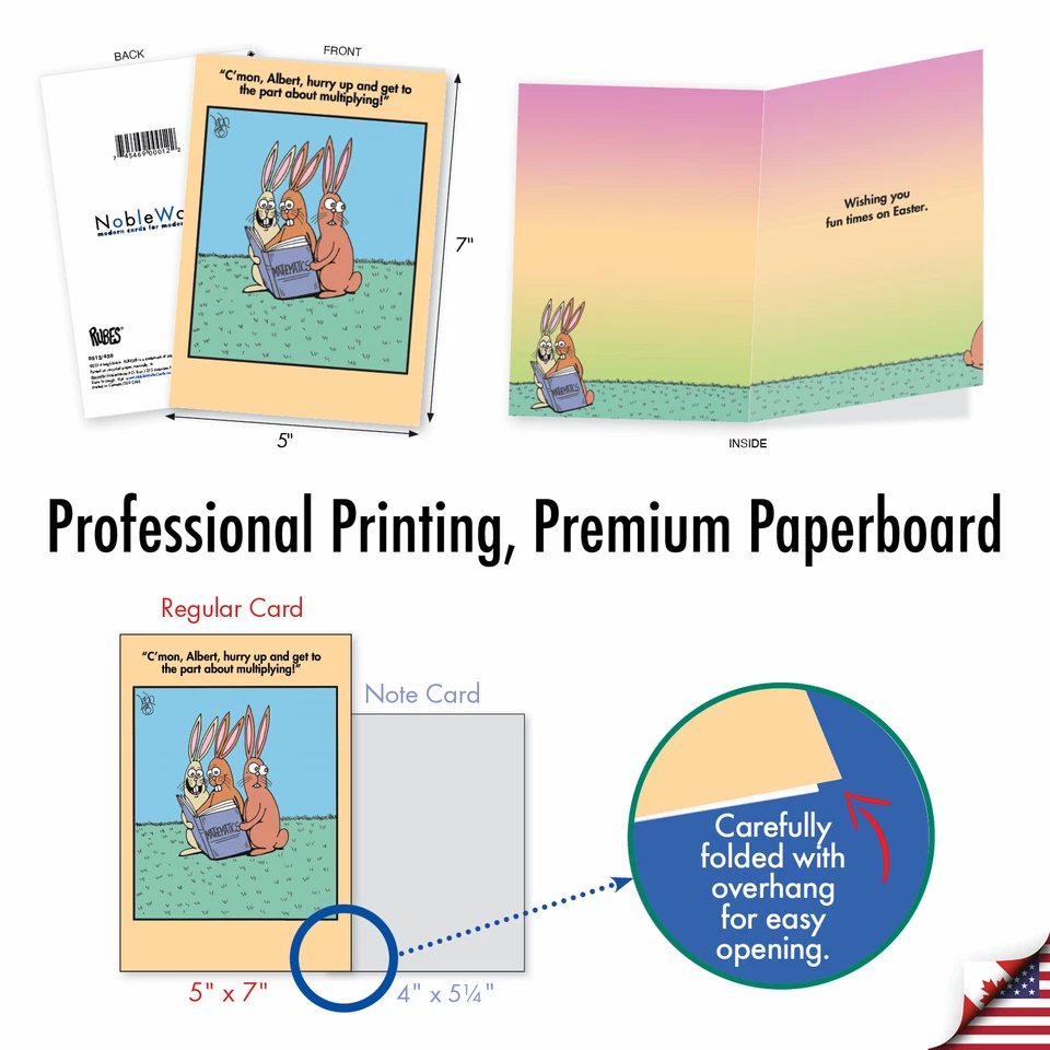 10 Assorted humorous Easter cards w/ 5x7" Envelopes - Basket of Laughs - Image 2 of 4