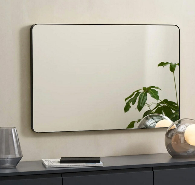Made.com Arles Rectangular Wall Mirror Matte Black 60x90cm