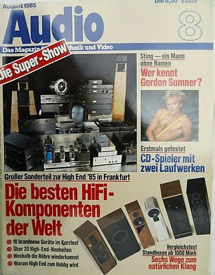 AUDIO 8/85,PRO ABACUS 60-120,SONY CDP 302,30,DENON DCD 1800R,AIWA DX 1200,STEREO