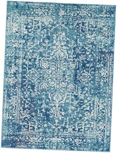 Janine Vintage Medallion Area Rug,, 7'10" x 10'3" Teal