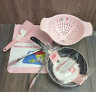 Sweet Creations by Good Cook 5pc Prep Set Fry Pan Strainer Tongs Pink P&G New