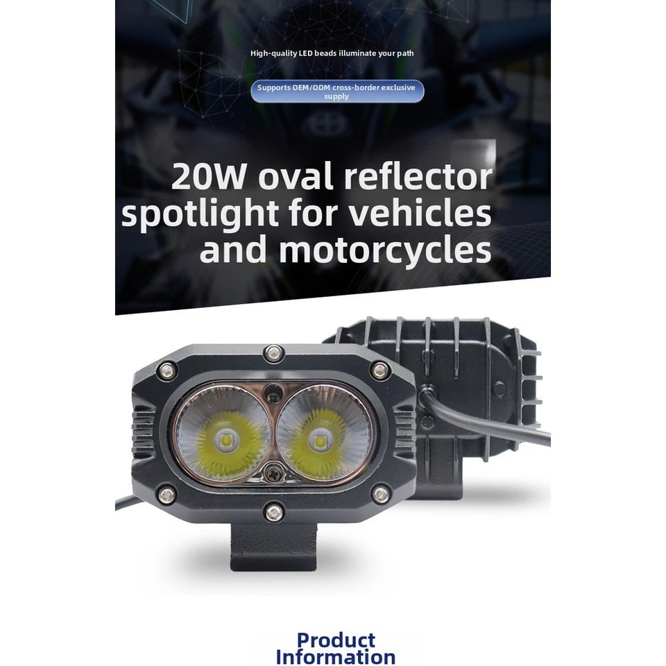 For Car Motorcycle ATV 20W LED Oval Spot Lamp for Off Road Truck Forklift Work - Image 3 of 4