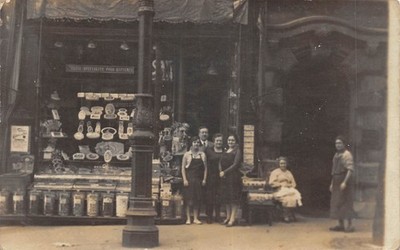 Old postcard 75 PARIS / PHOTO CARD / COMMERCIAL STOREFRONT / SPECIALTY FOR BAPTISMS