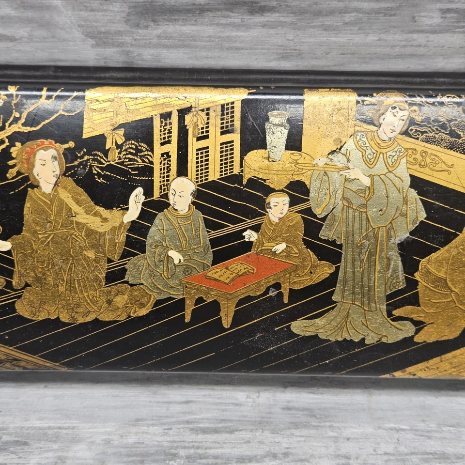 Black Lacquer Japanese Meiji Long Domed Box - Image 4 of 4