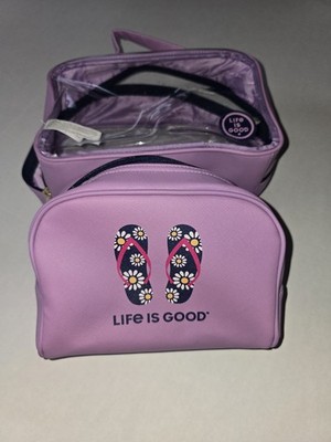 Purple Life Is Good Lunch Bag/Makeup Bag