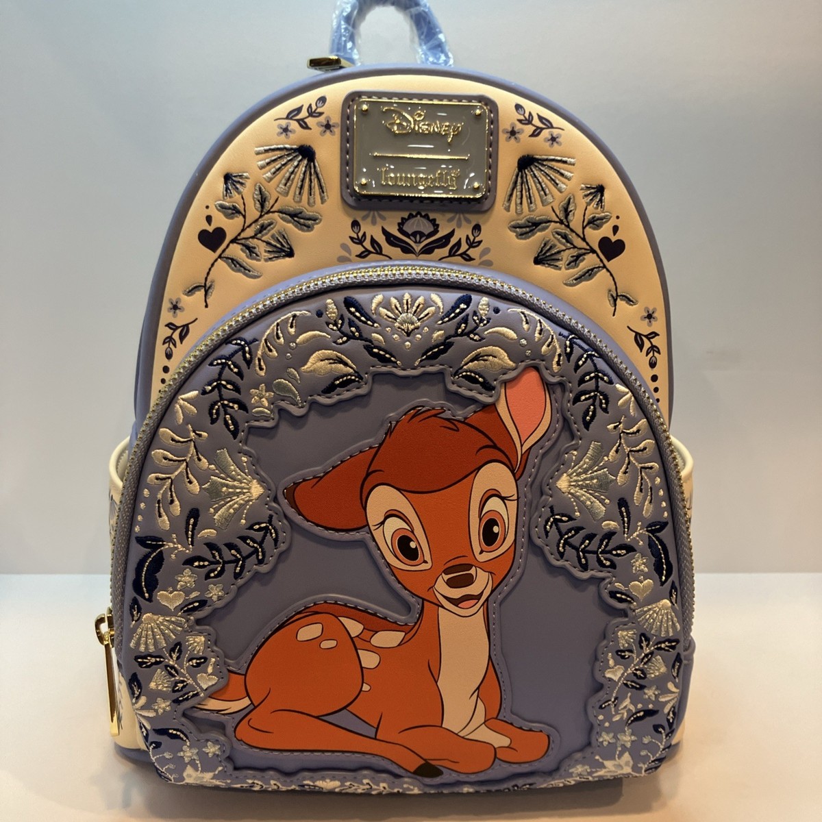 Disney Bambi Floral Mini Backpack in Navy and Brown Loungefly Disney Parks Bambi Floral Mini | Mercari main image 2