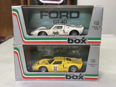 2 car LOT 1:43 MODEL BOX race cars #59 Le Mans 66 #32 Spa 68 FORD GT40 8453 8454