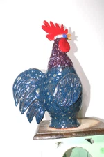 brian wilson  ( XTRA LARGE rooster ), pottery, folk art 16 '' tall x 8'' wide