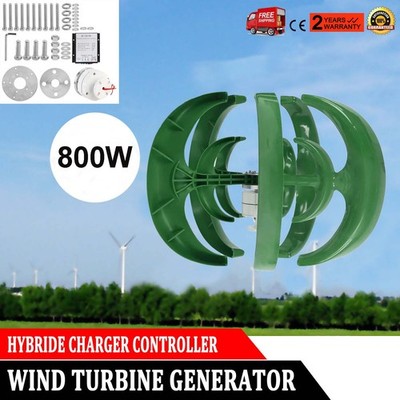 Wind Turbine Power Generator 5 Blade Lantern 800W Green for Charging Boats 24V