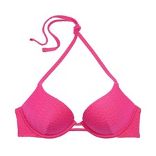 Victoria's Secret Mix Match Bombshell Add-2-Cups Bikini Top 38C Pink Fishnet 