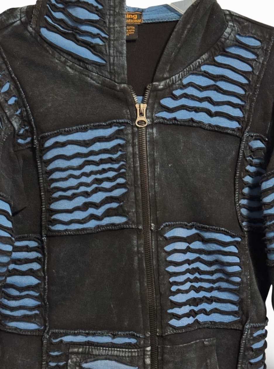 Rising International Razor-Cut Patchwork Full Zip… - image 3