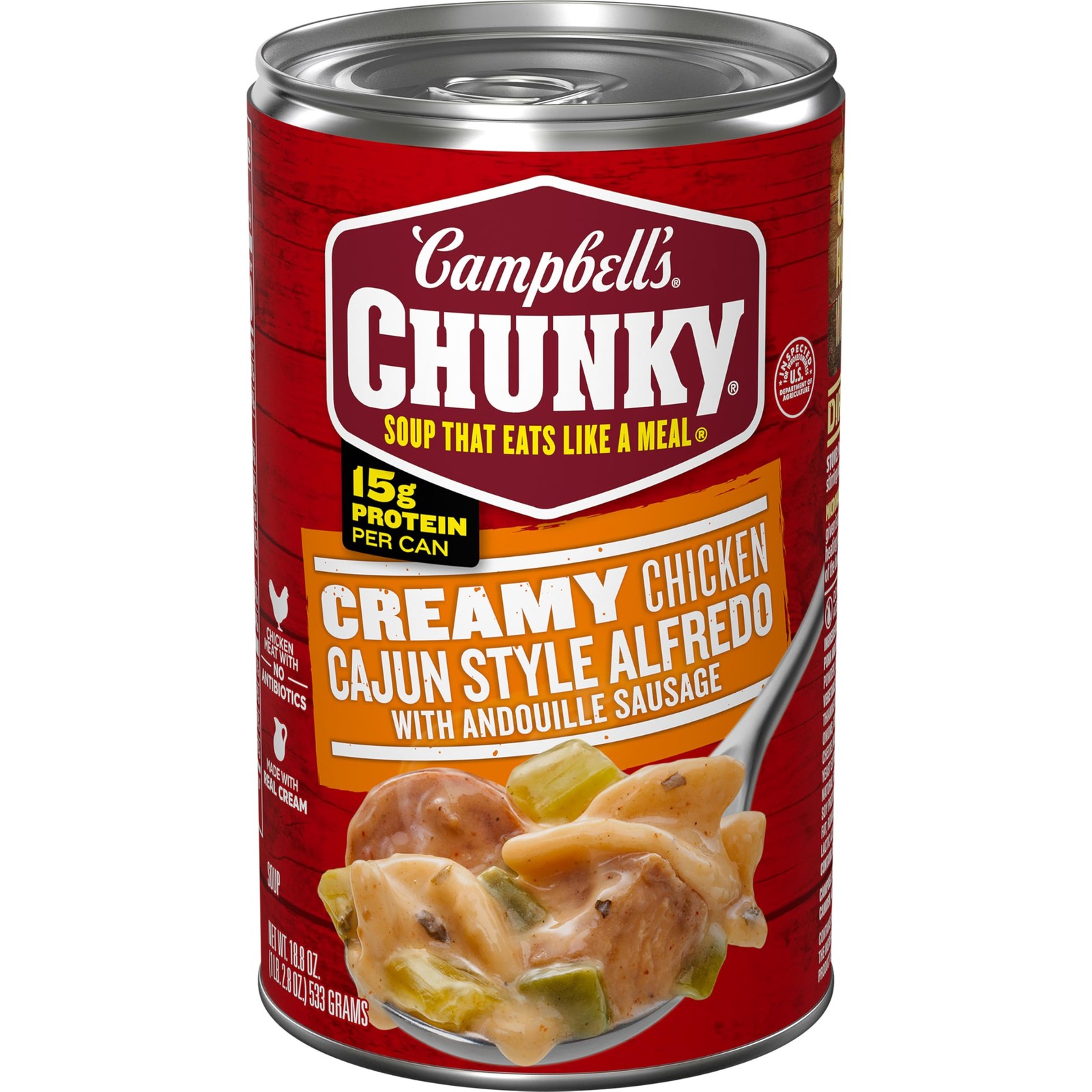 Campbell's Grueso Cremoso Pollo Cajún Estilo Alfredo Con Salchicha Andouille S...
