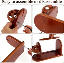 Wooden Yarn Holder for Knitting Crochet, Horizontal Yarn Spinner with Slots, ...