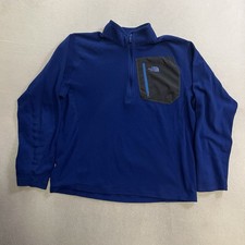 The North Face Crest 1/4 Zip Fleece Jacket Men  s Size Medium Blue Pullover