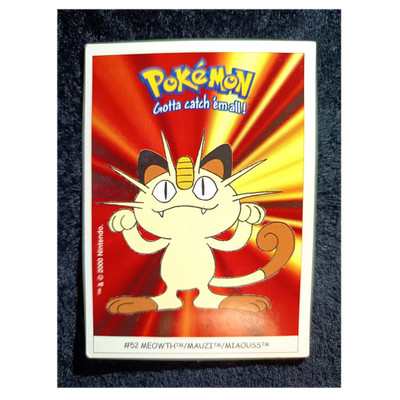 Pokémon Mauzi #52 Dunkin Booster Sticker 2000 Vintage Nintendo Meowth