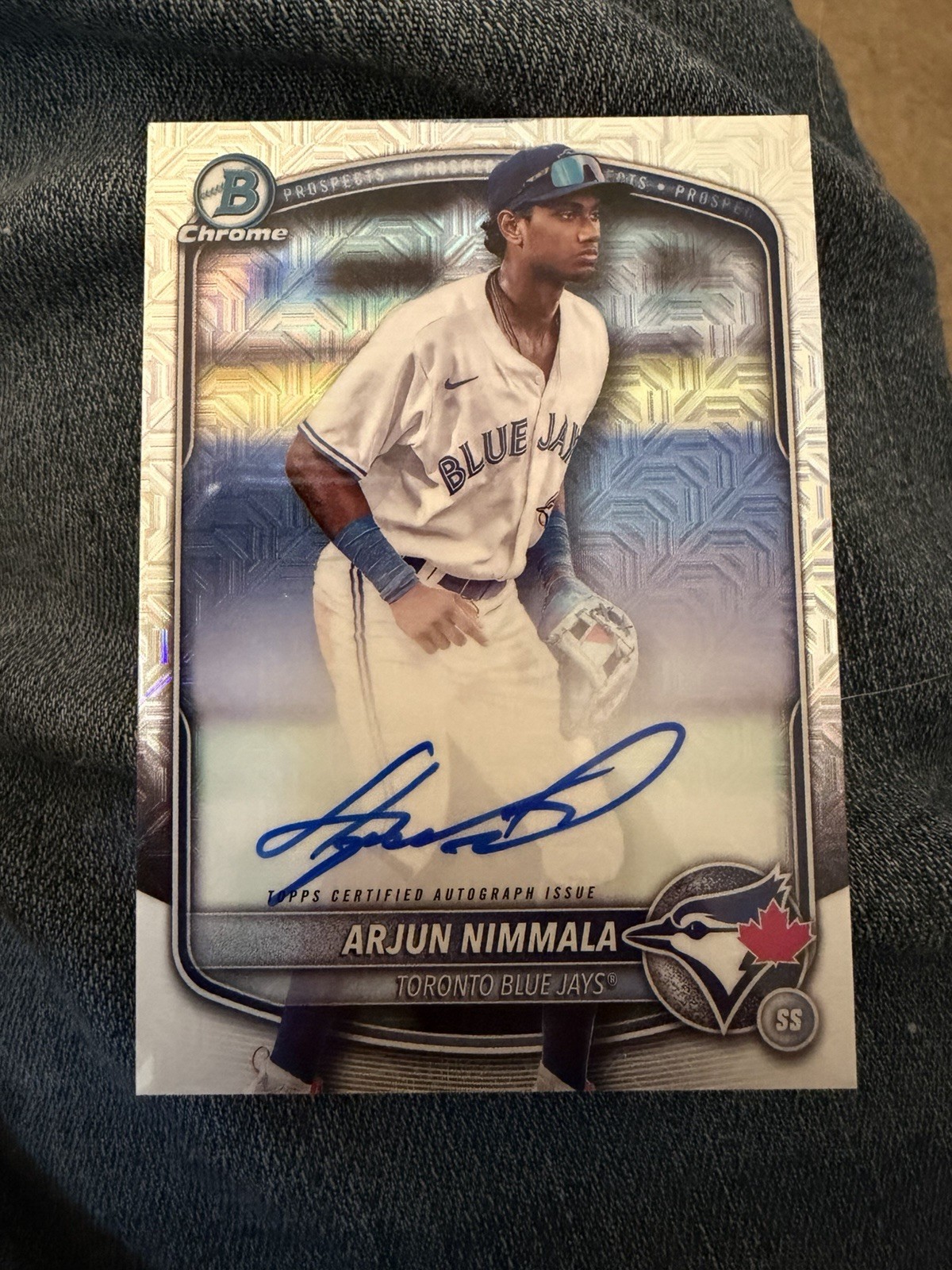 Topps 2025 Bowman Chrome Mojo Autograph #BMA-AN Arjun Nimmala Toronto Blue Jays