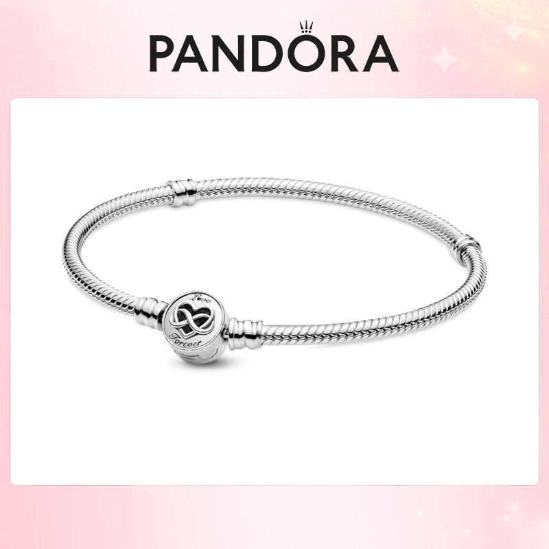 PANDORA Heart Infinity Snake Chain Bracelet with Clasp #599365C00