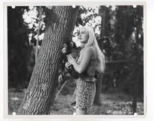 Anita Lhoest Leopard Print Captive Girl Chimpanzee Orig 1950 8x10 Photo