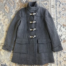 VTG Banana Republic Safari Wool Blend Toggle Closure Coat Gray Jacket Sz S Y2K