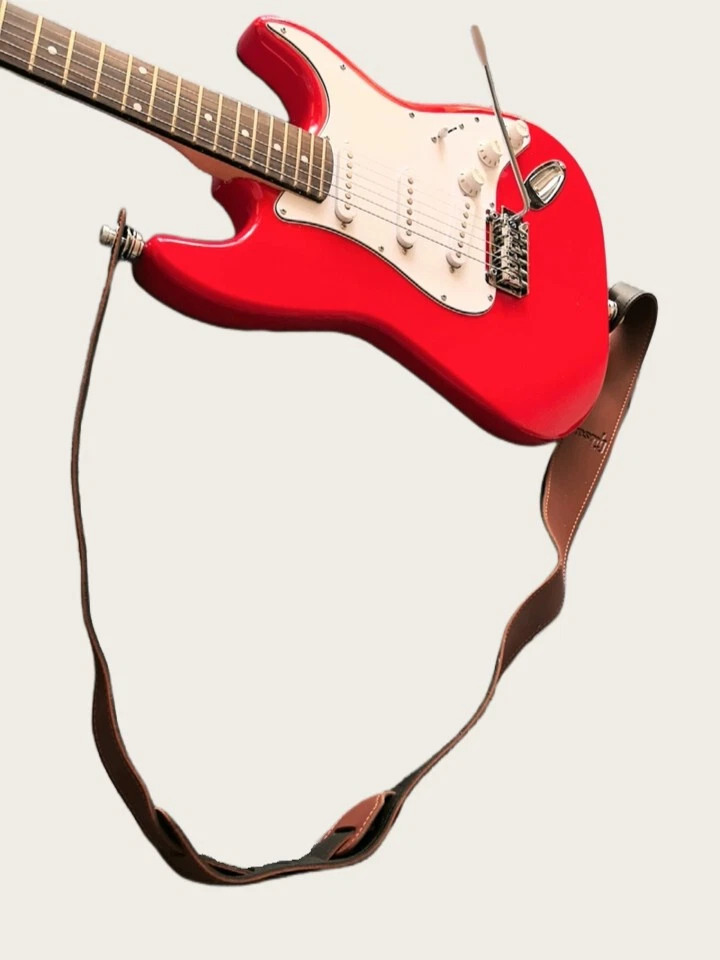 Fit Gibson 2.3" Wide Adjustable Cotton Leather Electric Guitar Bass Strap - Image 4 of 4