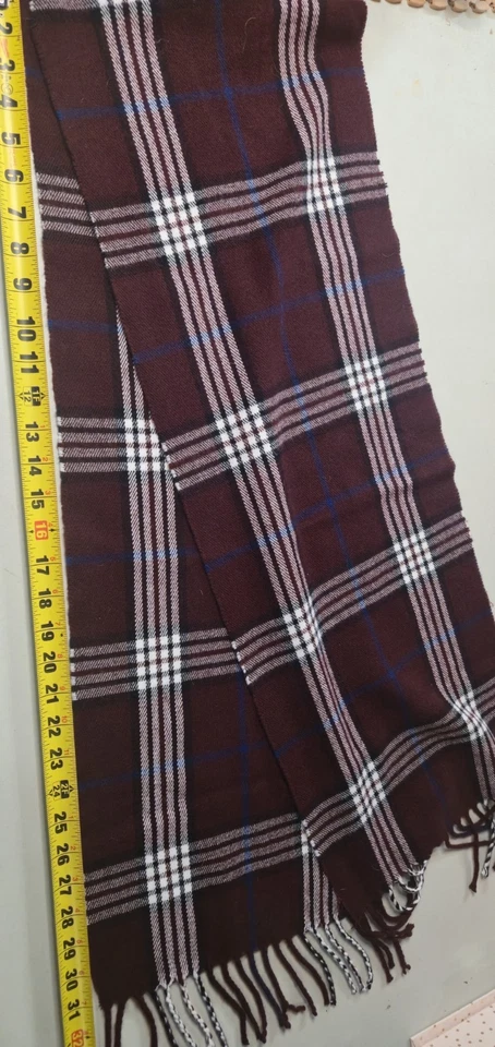 Bufanda a Cuadros Eddie Bauer Hombres Mujeres 72" Acrílico Suave Borgoña Foto 2 de 4