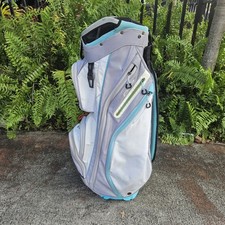 Callaway ORG14 Golf Cart Bag 14 Way 9 Pockets White Grey W Shoulder Strap