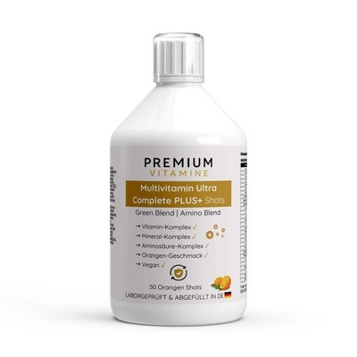 Multivitamin Ultra Complete PLUS+ 50 vegane Shots - Fresh Orange - 500ml
